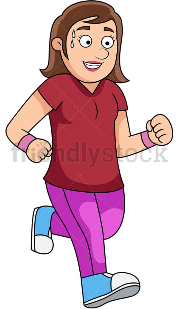 跑步锻炼的苗条女人。PNG - JPG和矢量EPS文件格式(无限扩展)。