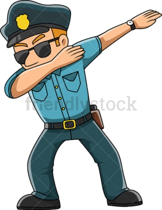 Deppende politieagent cartoon. PNG - JPG en vector EPS (oneindig schaalbaar).