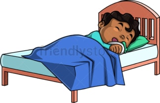 非裔美国孩子在睡觉。PNG - JPG和矢量EPS(无限扩展)。