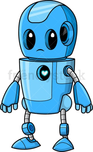 可爱的蓝色机器人。PNG - JPG和矢量EPS(无限可扩展)。