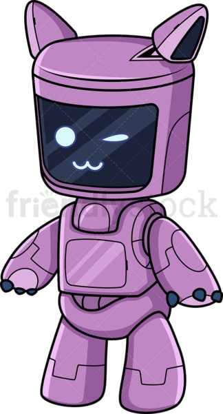 可爱的紫色机器人。PNG - JPG和矢量EPS(无限扩展)。