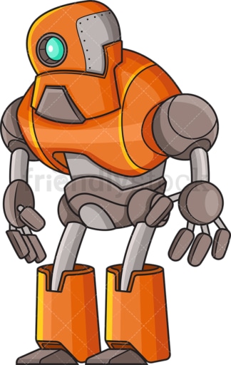橙色大机器人。PNG - JPG和矢量EPS(无限可扩展)。