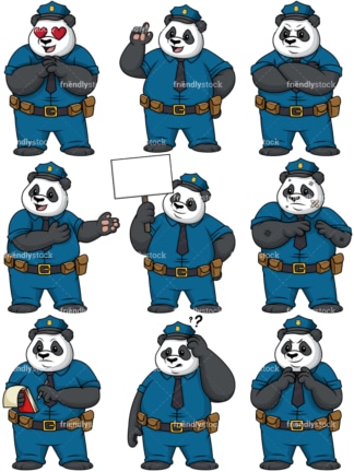Panda-Polizei。和Vektor-EPS-Dateiformate (unendlich skalierbar)。