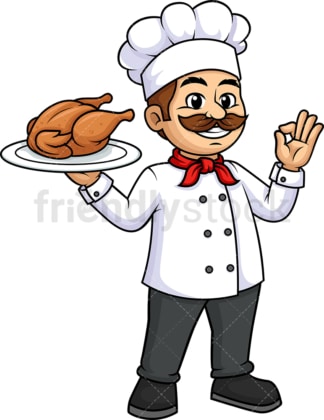 男厨师拿着鸡。PNG - JPG和矢量EPS(无限扩展)。
