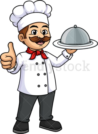 男厨师竖起大拇指。PNG - JPG和矢量EPS(无限扩展)。