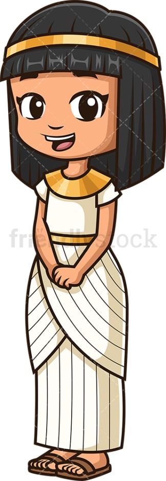 古埃及小女孩。PNG - JPG和矢量EPS文件格式(无限可扩展)。图像隔离在透明背景上。