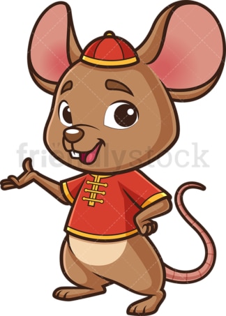 中国老鼠新年快乐。PNG - JPG和矢量EPS(无限扩展)。
