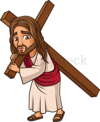 耶稣基督背负着十字架。PNG - JPG和矢量EPS(无限可扩展)。