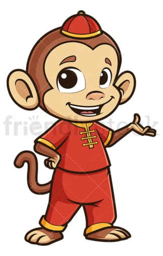 中国猴年快乐。PNG - JPG和矢量EPS(无限扩展)。