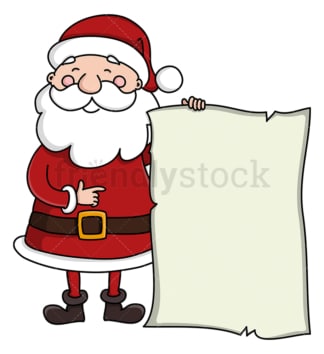 手持空白莎草纸的圣诞老人。PNG - JPG和矢量EPS(无限可扩展)。
