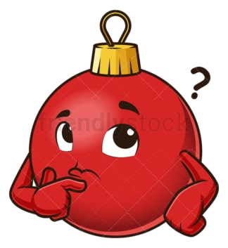 Thinking christmas ball mascot. PNG - JPG and vector EPS (infinitely scalable).