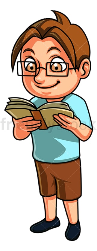 Kid reading book. PNG - JPG and vector EPS (infinitely scalable).