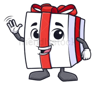 Gift box waving. PNG - JPG and vector EPS (infinitely scalable).
