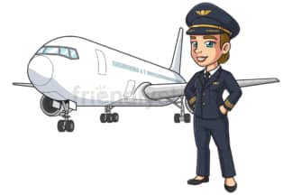 女航空公司驾驶客机。PNG - JPG和矢量EPS(无限可扩展)。