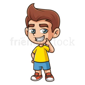 Cartoon jongen bretels dragen. PNG - JPG en vector EPS (oneindig schaalbaar).