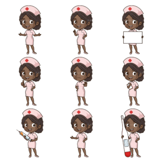 Leuke非裔美国人，vrouwelijke verpleegster。PNG - JPG透明黄土地的一个符号矢量。